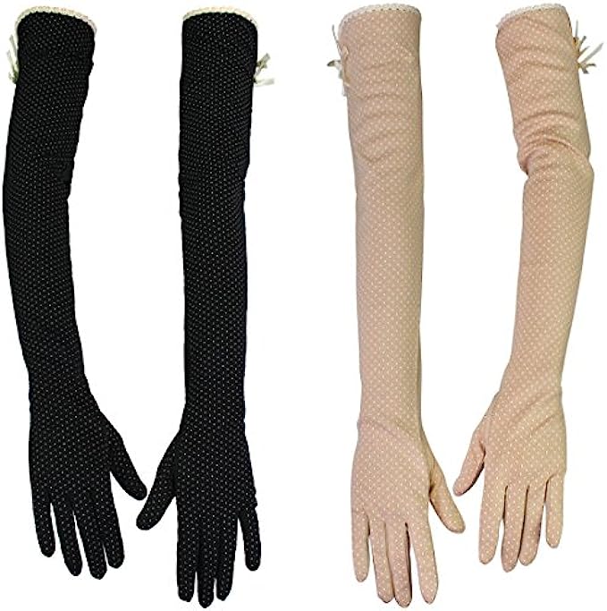 kilofly Women&#039;s Long Anti-UV Breathable Arm Sun Block Driving Gloves, 2 Pairs