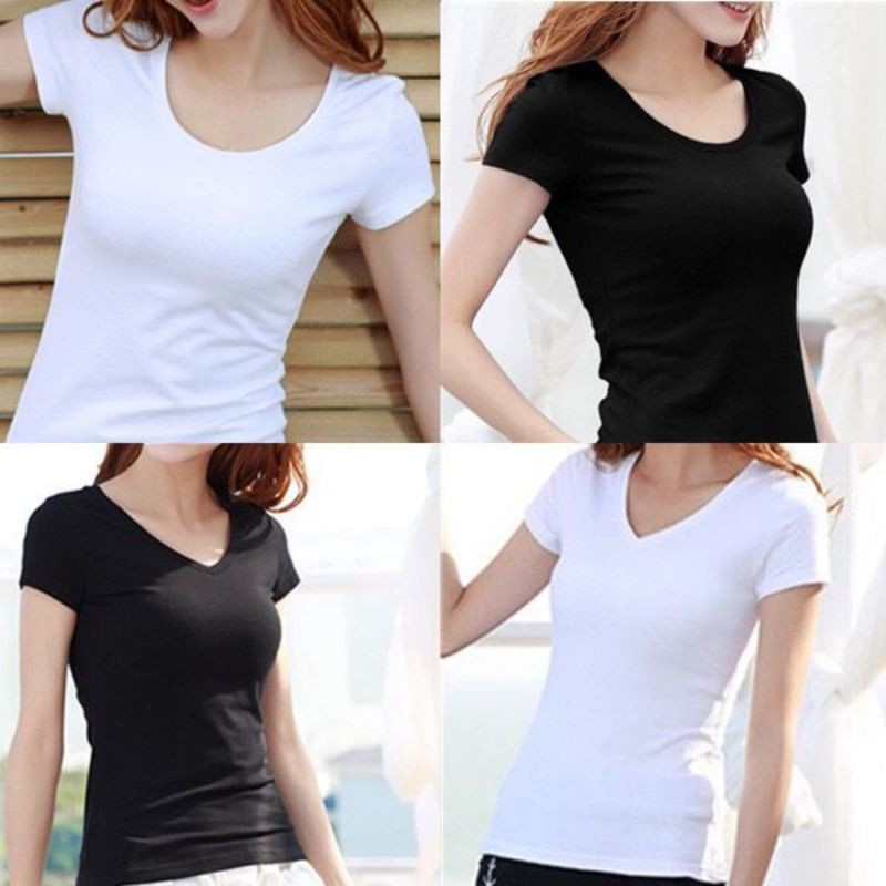 Korean version of short-sleeved t-shirt women&#039;s thin summer women&#039;s white compassionate half-sleeved solid color bottoming shirt