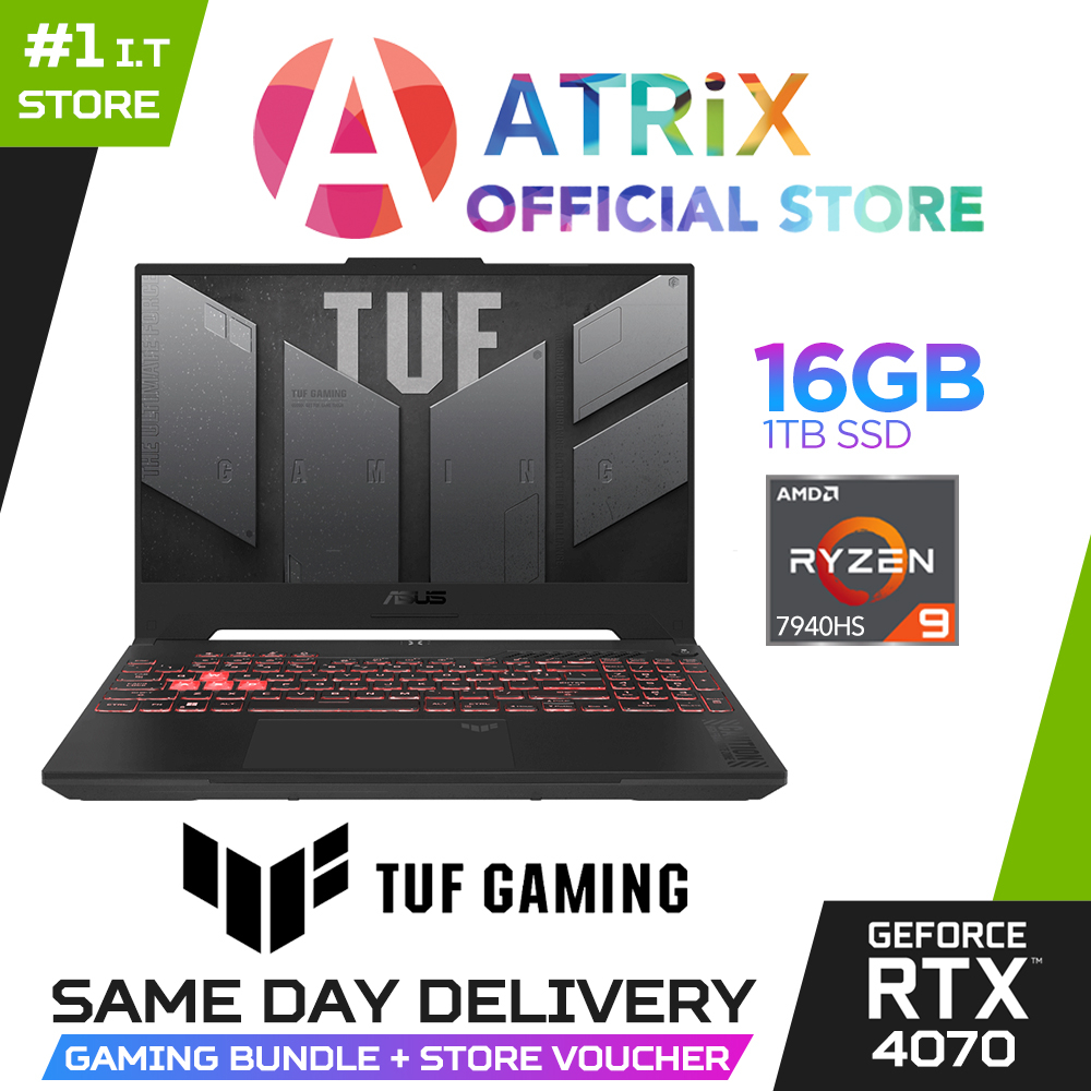 【Same Day Delivery】ASUS TUF Gaming A15 FA507XI-LP029W | 15.6&quot; FHD | Ryzen9 7940HS | RTX 4070 | 16GB/1TB SSD | Win11 | 2Y